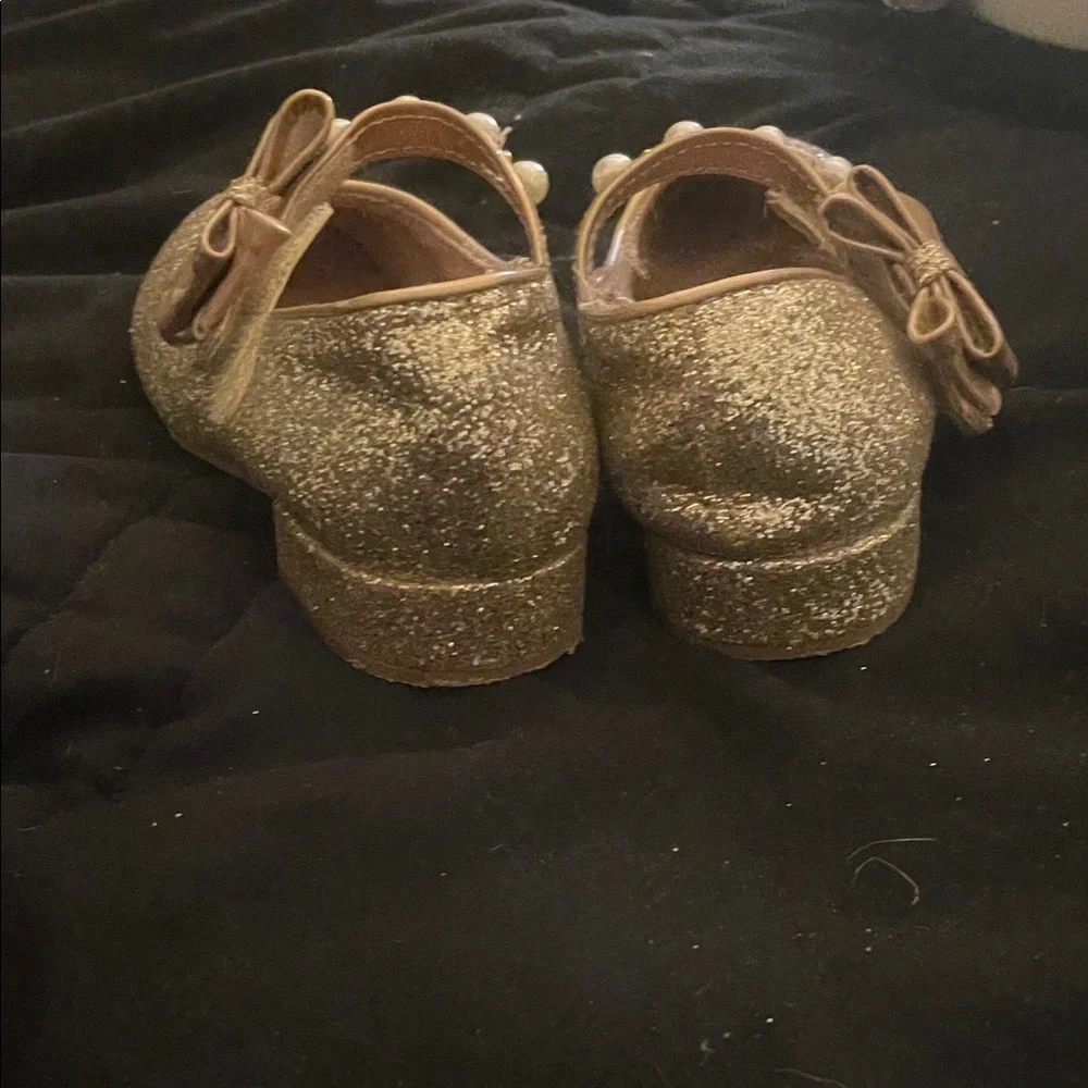 Kelly & Katie Glittery Gold Kids Dress Shoes
